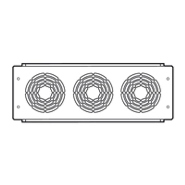 Plate 19 inches 3U with 3 fans 230V for enclosures image 1