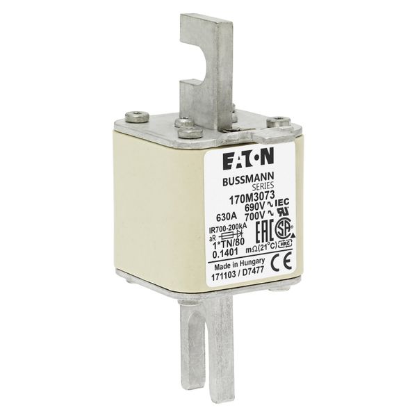 Fuse-link, high speed, 630 A, AC 690 V, compact DIN 1, 45 x 58 x 104 mm, aR, DIN, IEC, single indicator image 9