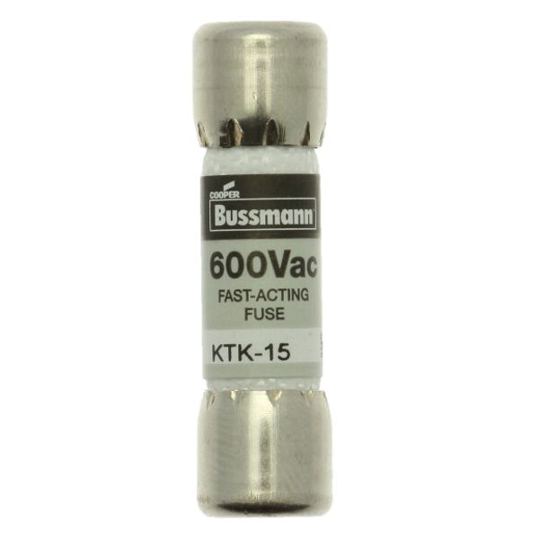 Fuse-link, low voltage, 15 A, AC 600 V, 10 x 38 mm, supplemental, UL, CSA, fast-acting image 1