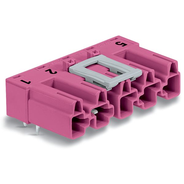 Plug for PCBs angled 5-pole pink image 1
