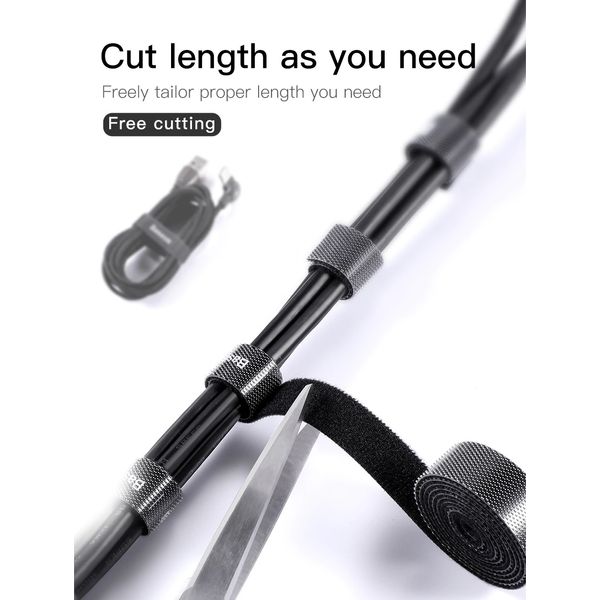 Convient Velcro strap for cords, grey 3m BASEUS image 5