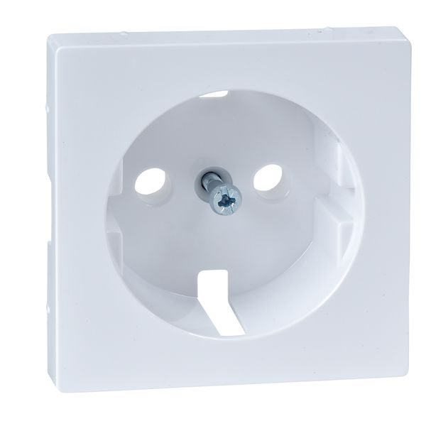 Central plate for SCHUKO socket-outlet insert, active white, glossy, System M image 3