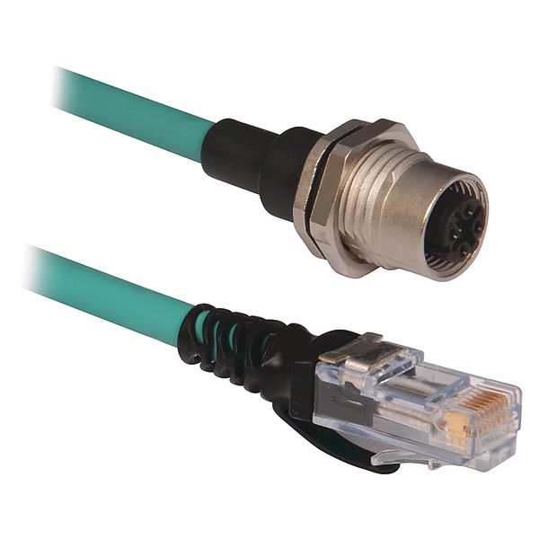 Cable, Ethernet Connectivity, RJ45 to Female Front, 1m, IP20 to IP67 image 1