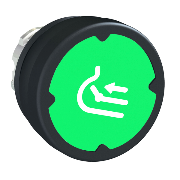 pushbutton head for harsh environment - green - with marking-legend rotated 90° image 1