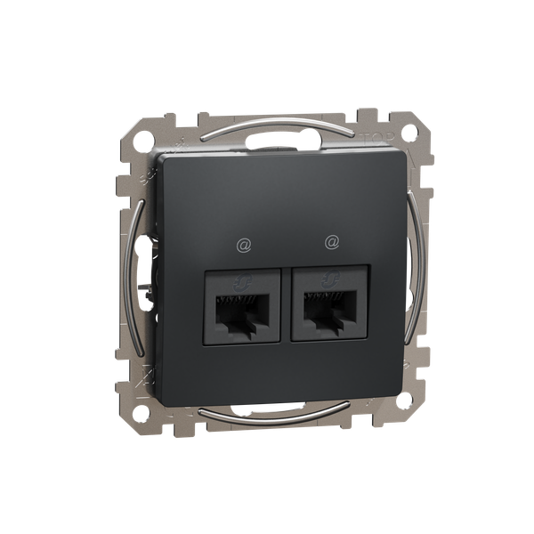 Double DATA Outlet CAT 5E UTP, Sedna Design & Elements, RJ45, Anthracite image 5