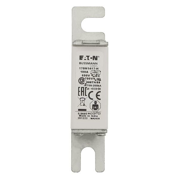 Fuse-link, high speed, 100 A, AC 690 V, size 000, 21 x 40 x 100 mm, aR, DIN, IEC, single indicator image 18