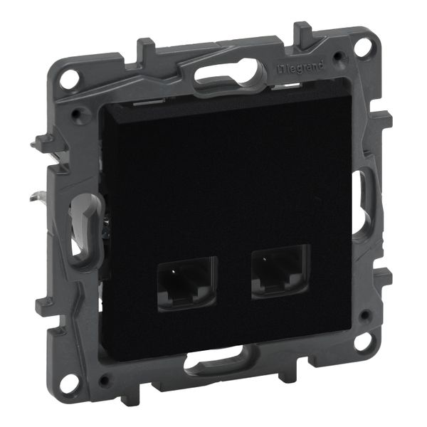 Double RJ45 socket Niloé Step category 5e UTP black image 1