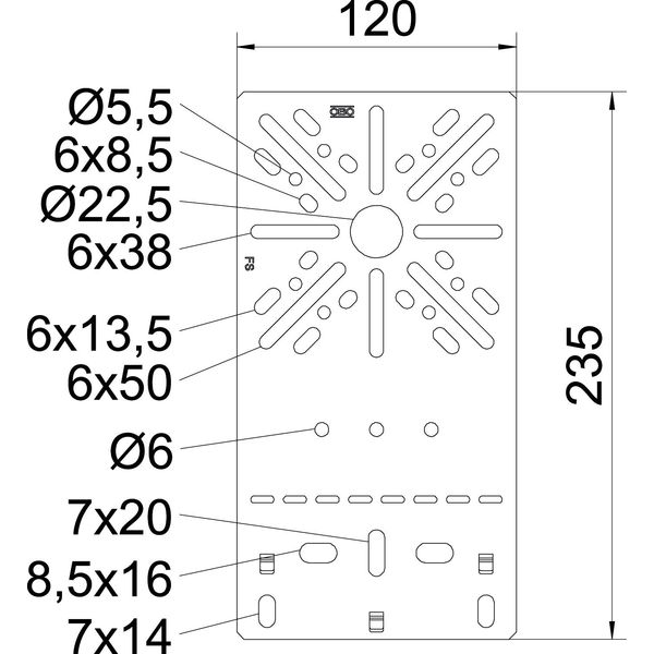 MP FL DD Mounting plate flat type 235x120 image 2