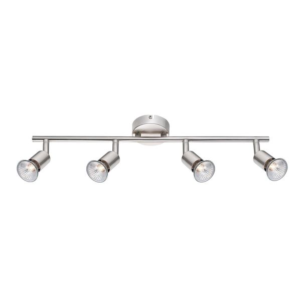 Satin Nickel Metal  LED GU10 4x10 Watt 230 Volt   IP20 Bulb Excluded  L: 51 W: 8 H: 10.9 cm Rotating & Adjustable image 1