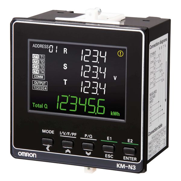 Multi-circuit compact power monitor device for on panel installation image 1