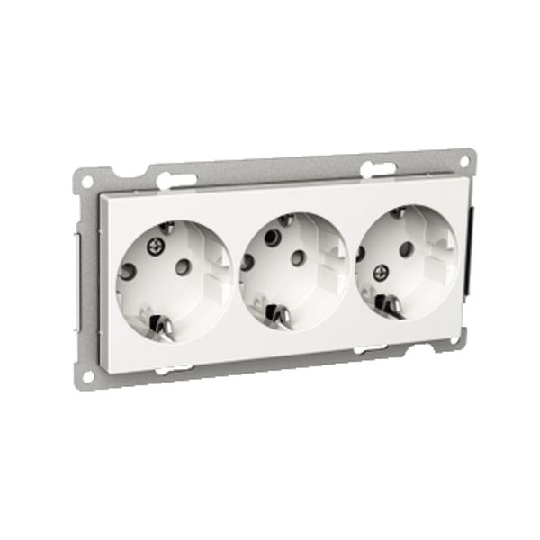 Exxact triple socket-outlet earthed screw white image 3
