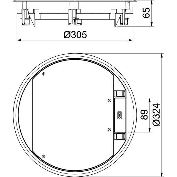 GESR9-2U12T 7011 Service outlet for universal mounting ¨324x68 image 2