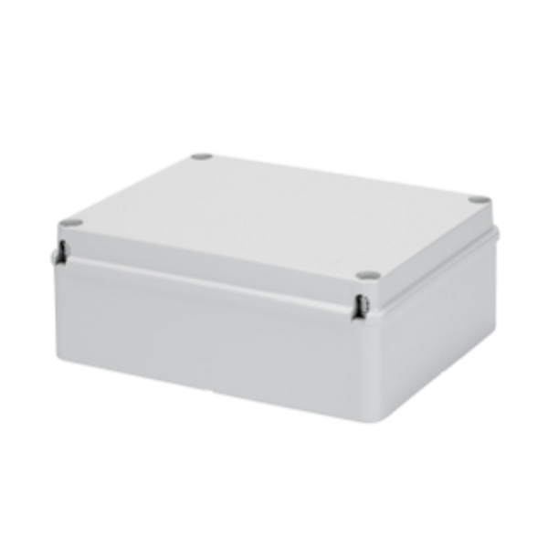 BOX FOR JUNCTIONS AND FOR ELECTRIC AND ELECTRONIC EQUIPMENT - WITH BLANK PLAIN LID - IP56 - INTERNAL DIMENSIONS 240X190X90 - WITH SMOOTH WALLS image 1