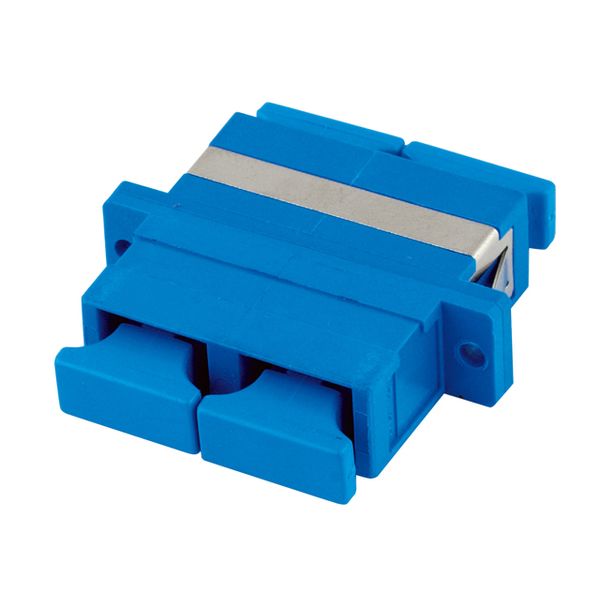 FO Coupler SC-Duplex,Plastic,Singlemode,zirconia,flange,blue image 1