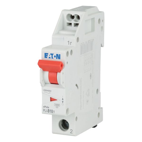 Miniature circuit breaker (MCB) with plug-in terminal, 10 A, 1p, characteristic: B image 1