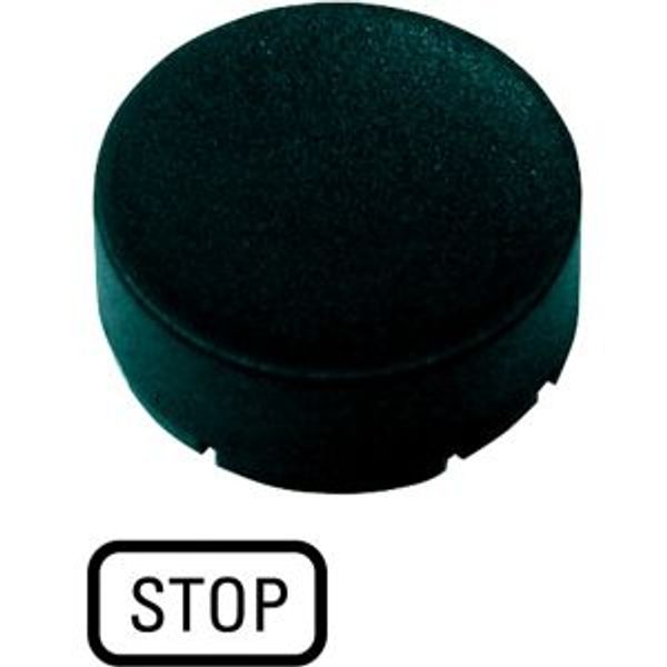 Button plate, raised black, STOP image 4