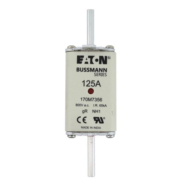 Fuse-link, high speed, 125 A, AC 800 V, NH1, gR, UL, IEC, dual indicator image 14