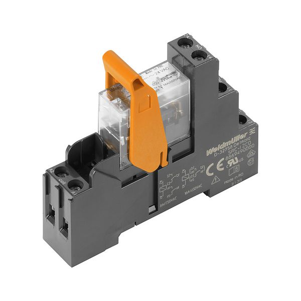Relay module, with metal retaining clip, 24 V DC, Green LED, Free-whee image 2