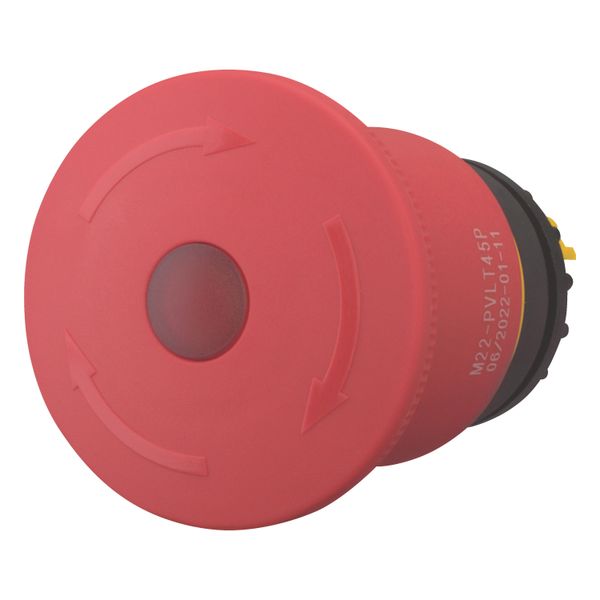 Emergency stop/emergency switching off pushbutton, RMQ-Titan, Palm-tree shape, 45 mm, Illuminated with LED element, Turn-to-release function, Red, yel image 3