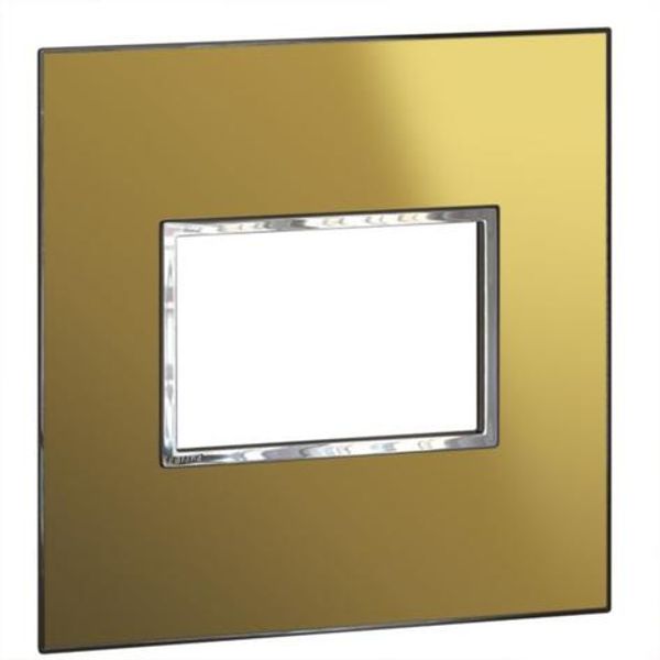 Arteor™ - American and South African standard plate square version 3 modules for 4'' x 4'' box - Reflective Metal - Gold image 1