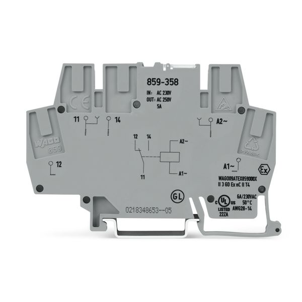 Relay module Nominal input voltage: 230 V AC/DC 1 changeover contact g image 1