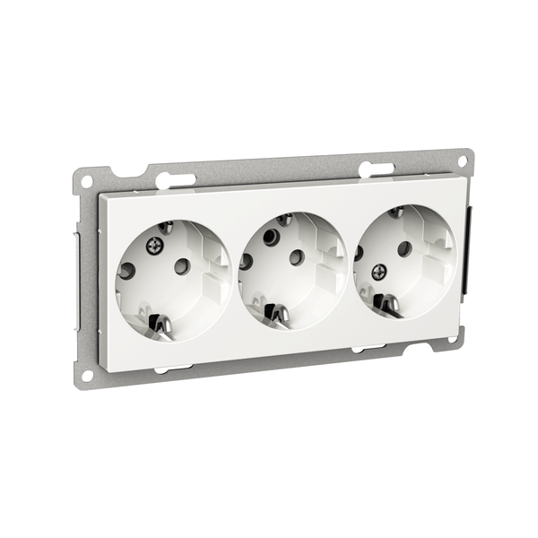 Exxact triple socket-outlet earthed screw white image 4