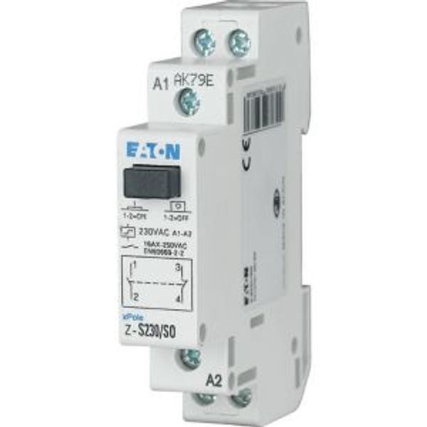 Impulse relay, 230AC, 1NO+1NC, 16A, 50Hz, 1SU image 2