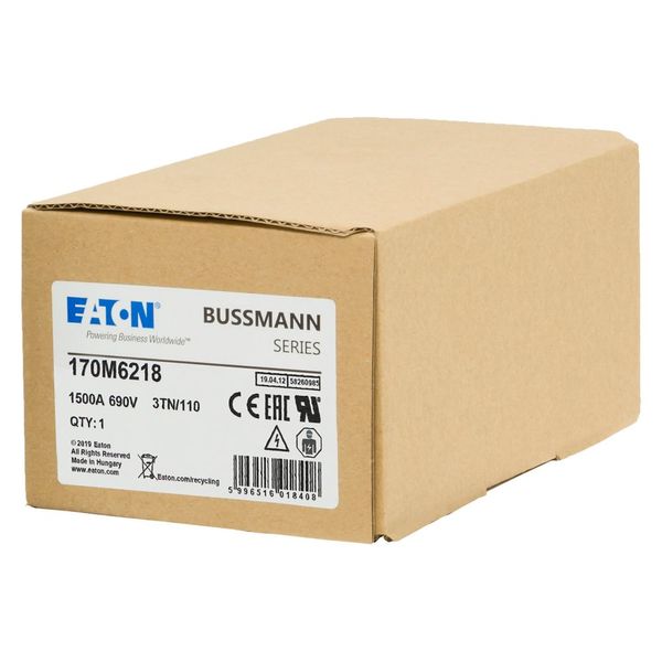 Fuse-link, high speed, 1500 A, AC 690 V, DIN 3, 76 x 90 x 139 mm, aR, DIN, IEC, type T indicator image 15