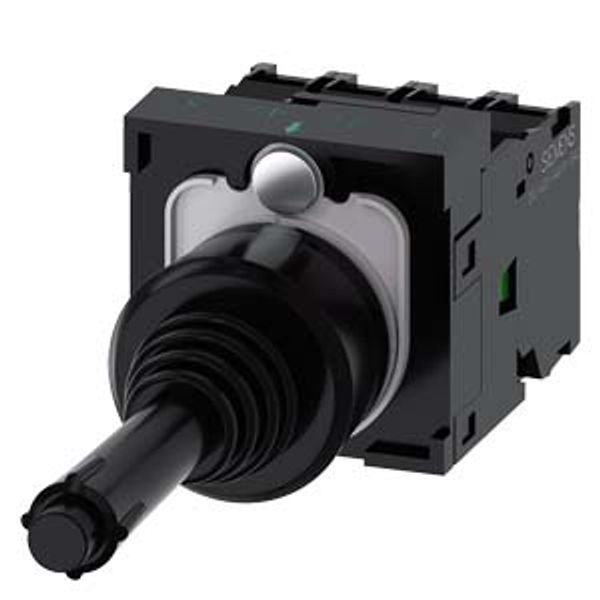 Coordinate switch, 22 mm, round, plastic, black, 4 switch positions, momentary contact type, with mechanical  3SU1100-7BF10-1QA0-Z X90 image 1