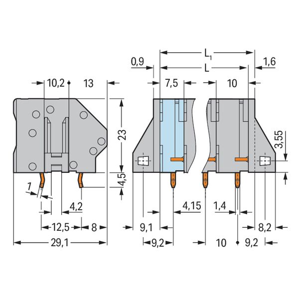 PCB terminal block 6 mm² Pin spacing 10 mm gray image 4