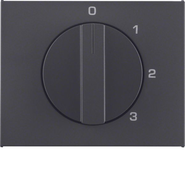 Centre plate rotary knob 3-step switch, neutral position, K.1, anthr m image 1