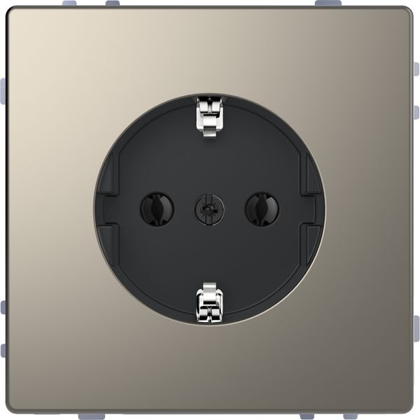 SCHUKO socket-outlet, screwless terminals, nickel metallic, System Design image 3