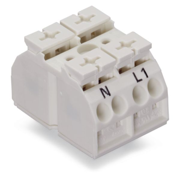 4-conductor chassis-mount terminal strip without ground contact N-L1 w image 1