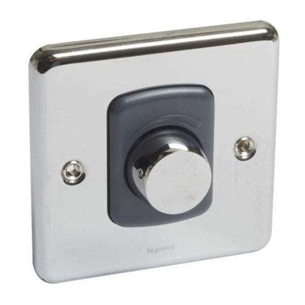 Synergy™ Authentic - Push on/off rotary dimmer - 1000W - Polished Stainless steel image 1