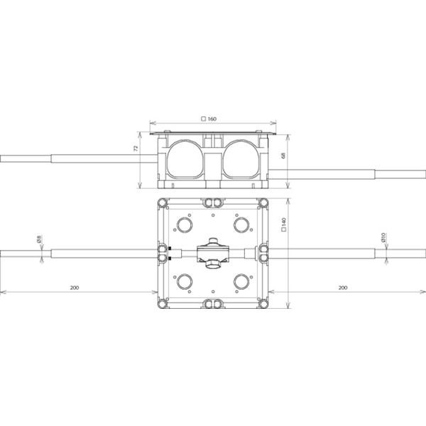 Test joint box     160x160x68mm with terminal lugs Rd 8/10mm L 200mm image 2