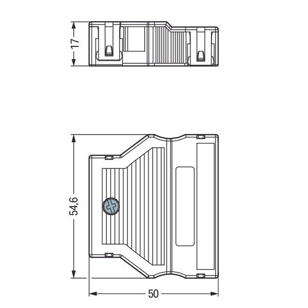 Strain relief housing 5-pole for 2 cables white image 4