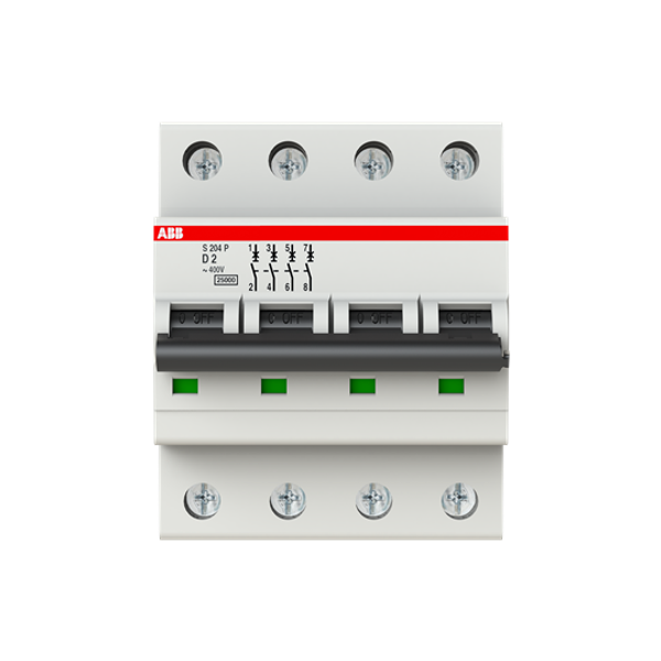 S204P-D2 Miniature Circuit Breaker - 4P - D - 2 A image 6