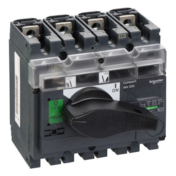 switch disconnector, Compact INV250, visible break, 250 A, standard version with black rotary handle, 4 poles image 3