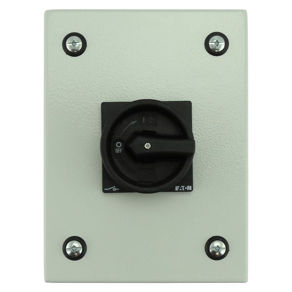 Main switch, P1, 40 A, surface mounting, 3 pole + N, STOP function, With black rotary handle and locking ring, Lockable in the 0 (Off) position, in st image 11