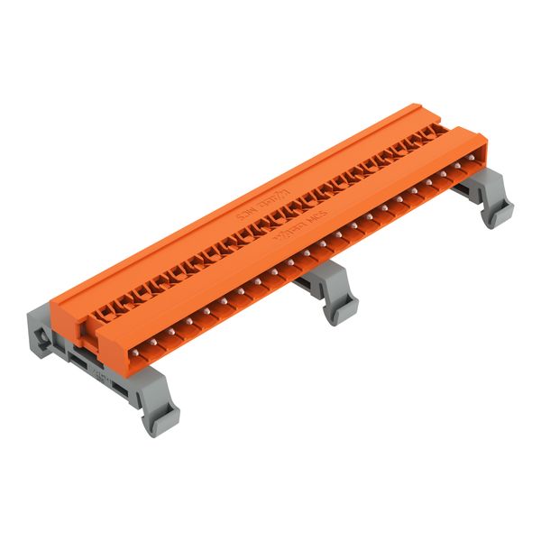 Double pin header DIN-35 rail mounting 22-pole orange image 1