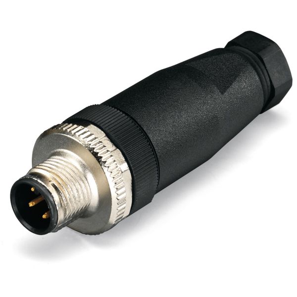 Fitted pluggable connector 4-pole M12 plug, straight, A-coded image 3