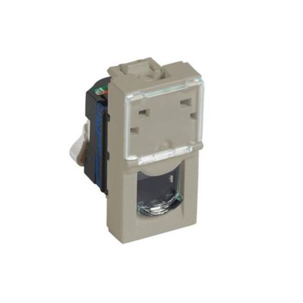 RJ45 socket category 6 FTP 1 module LCS champagne image 1