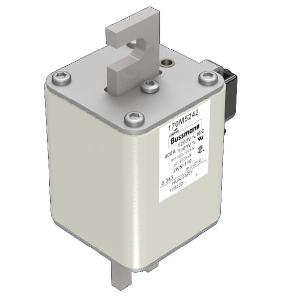 Fuse-link, high speed, 400 A, AC 1250 V, size 2, 61 x 77 x 138 mm, aR, DIN, IEC, single indicator image 3