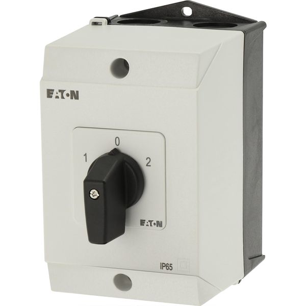 Reversing switches, T3, 32 A, surface mounting, 2 contact unit(s), Contacts: 4, 45 °, maintained, With 0 (Off) position, 1-0-2, Design number 8400 image 24