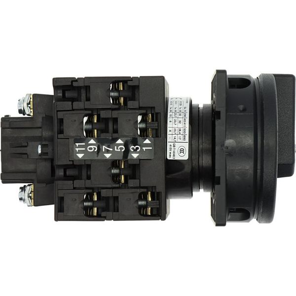 Main switch, T3, 32 A, flush mounting, 3 contact unit(s), 3 pole, 2 N/O, 1 N/C, STOP function, With black rotary handle and locking ring, Lockable in image 16