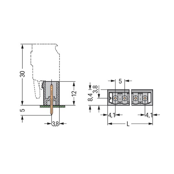 231-154/046-000 THT male header; 1.0 x 1.0 mm solder pin; straight image 4