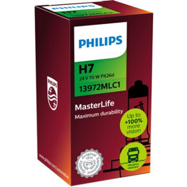 13972MLC1 PHILIPS H7 MasterLife image 1