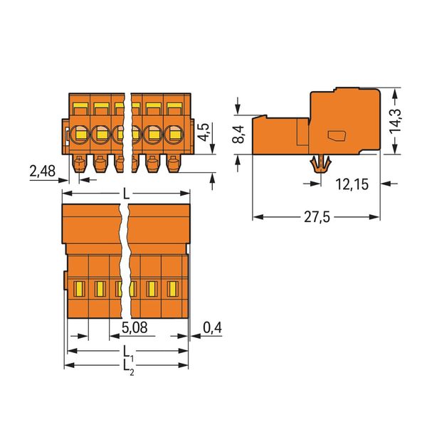 1-conductor male connector CAGE CLAMP® 2.5 mm² orange image 3