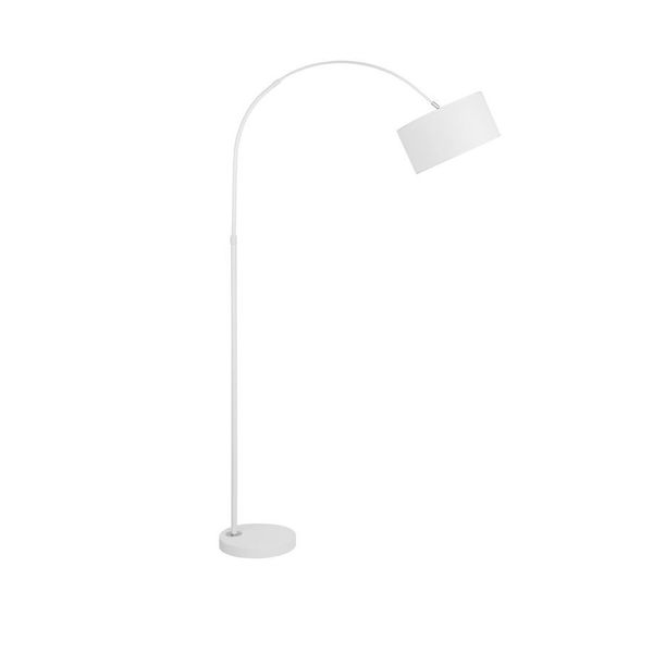 White Fabric Shade White Aluminium Base LED E27 1x12 Watt 230 Volt IP20 Bulb Excluded Cable Length: 180 cm L: 90 H: 180 cm image 1