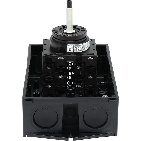 Main switch, T3, 32 A, surface mounting, 4 contact unit(s), 8-pole, STOP function, With black rotary handle and locking ring, Lockable in the 0 (Off) image 20